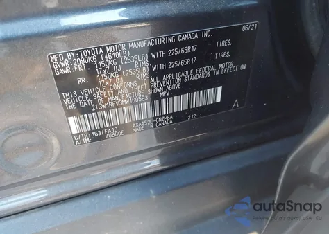 2021 Toyota Rav4 Xle from USA, damaged, VIN 2T3W1RFV3MW160583